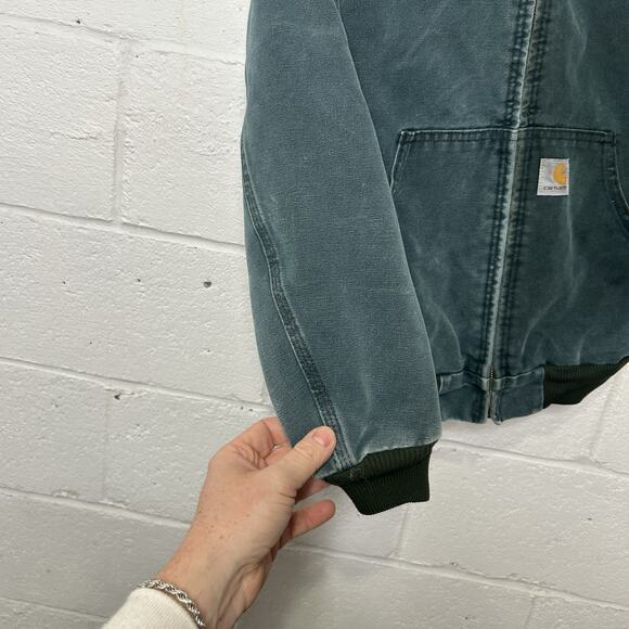 Vintage Carhartt Hooded Active Jacket “Hunter Green” JQ643 - Picture 5 of 10